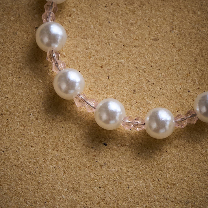 Solacebeads Lustrous Bead Bracelet: Rose-tinted Devotion With Miraculous Medal &amp; Cross - image 2