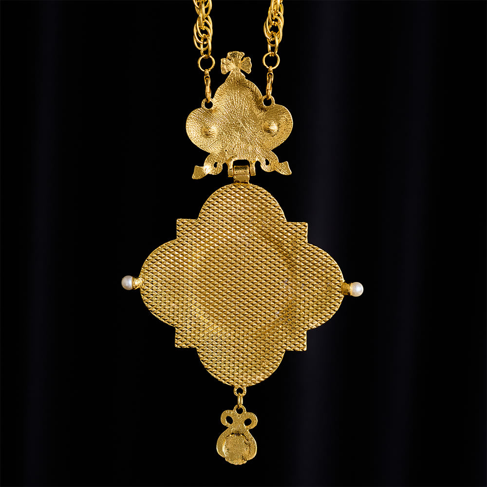 Solacebeads Golden Marian Pectoral Cross With Jewel Accents: Devotion Of The Sacred Heart - image 5