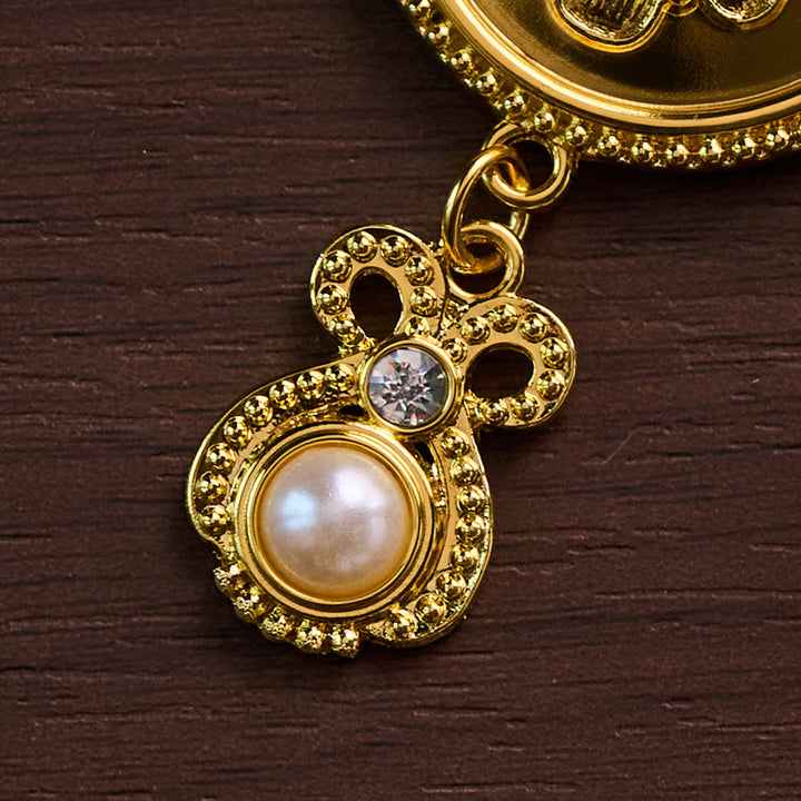 Solacebeads Golden Marian Pectoral Cross With Jewel Accents: Devotion Of The Sacred Heart - image 3
