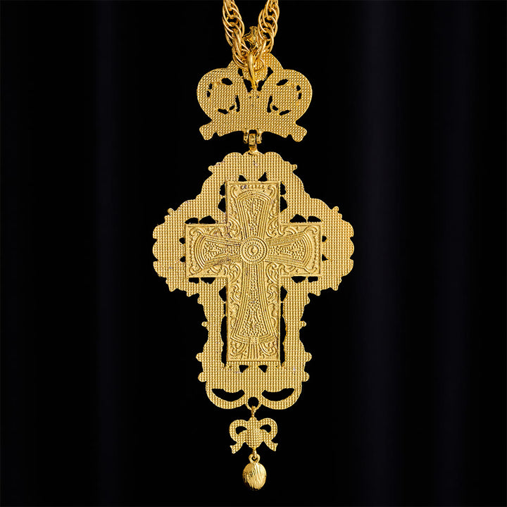 SolaceBeads Pectoral Cross: Ornate Gem-Encrusted Gold &amp; Silver Pendant - image 6