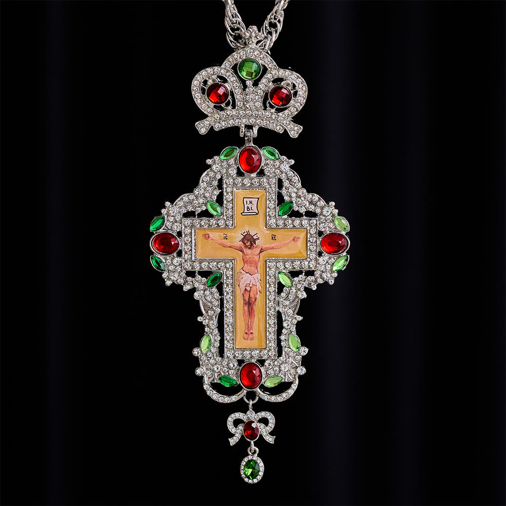 SolaceBeads Pectoral Cross: Ornate Gem-Encrusted Gold &amp; Silver Pendant - image 11