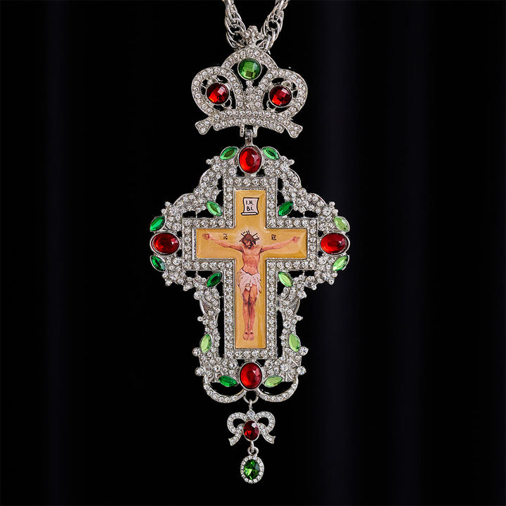 SolaceBeads Pectoral Cross: Ornate Gem-Encrusted Gold &amp; Silver Pendant - image 11