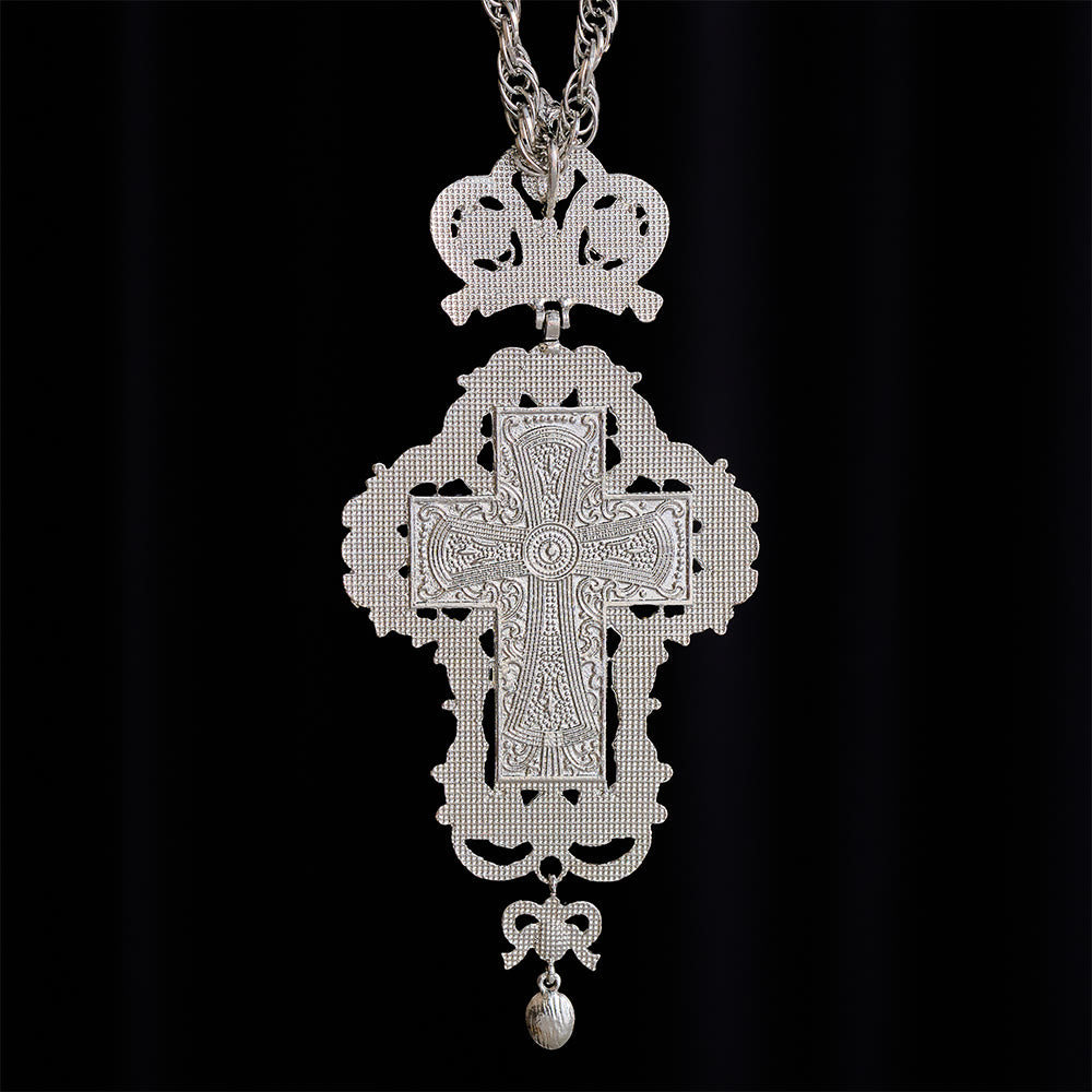 SolaceBeads Pectoral Cross: Ornate Gem-Encrusted Gold &amp; Silver Pendant - image 12