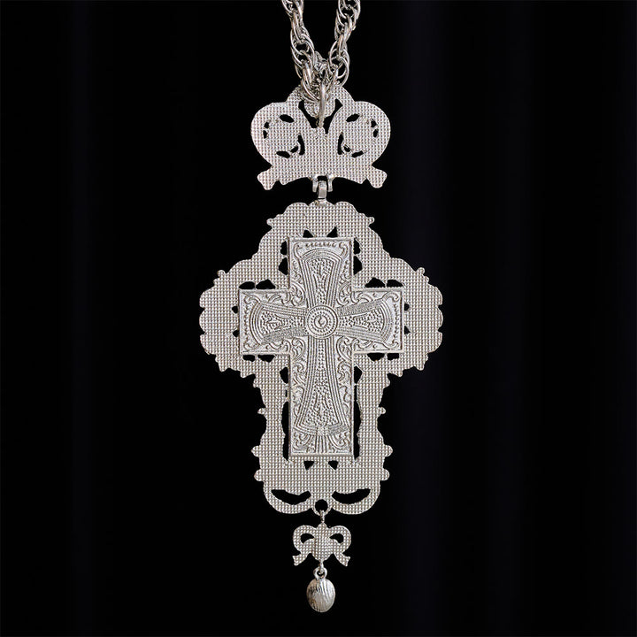 SolaceBeads Pectoral Cross: Ornate Gem-Encrusted Gold &amp; Silver Pendant - image 12