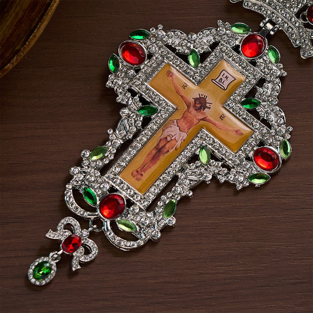 SolaceBeads Pectoral Cross: Ornate Gem-Encrusted Gold &amp; Silver Pendant - image 10