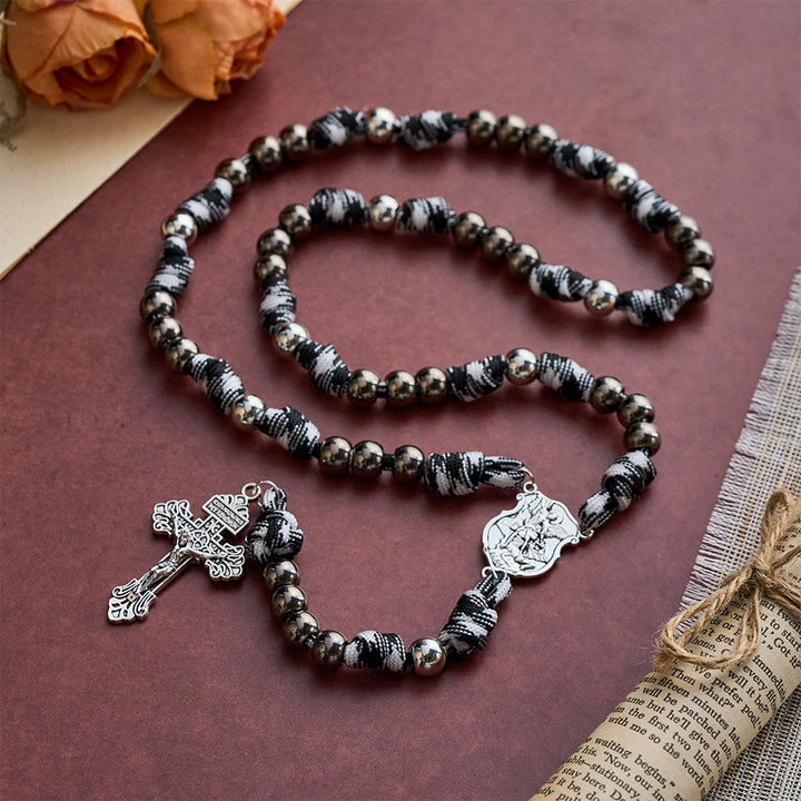 SolaceBeads Durable Paracord Chaplet: Metal Beads with St. Michael &amp; Cross Accents - image 2