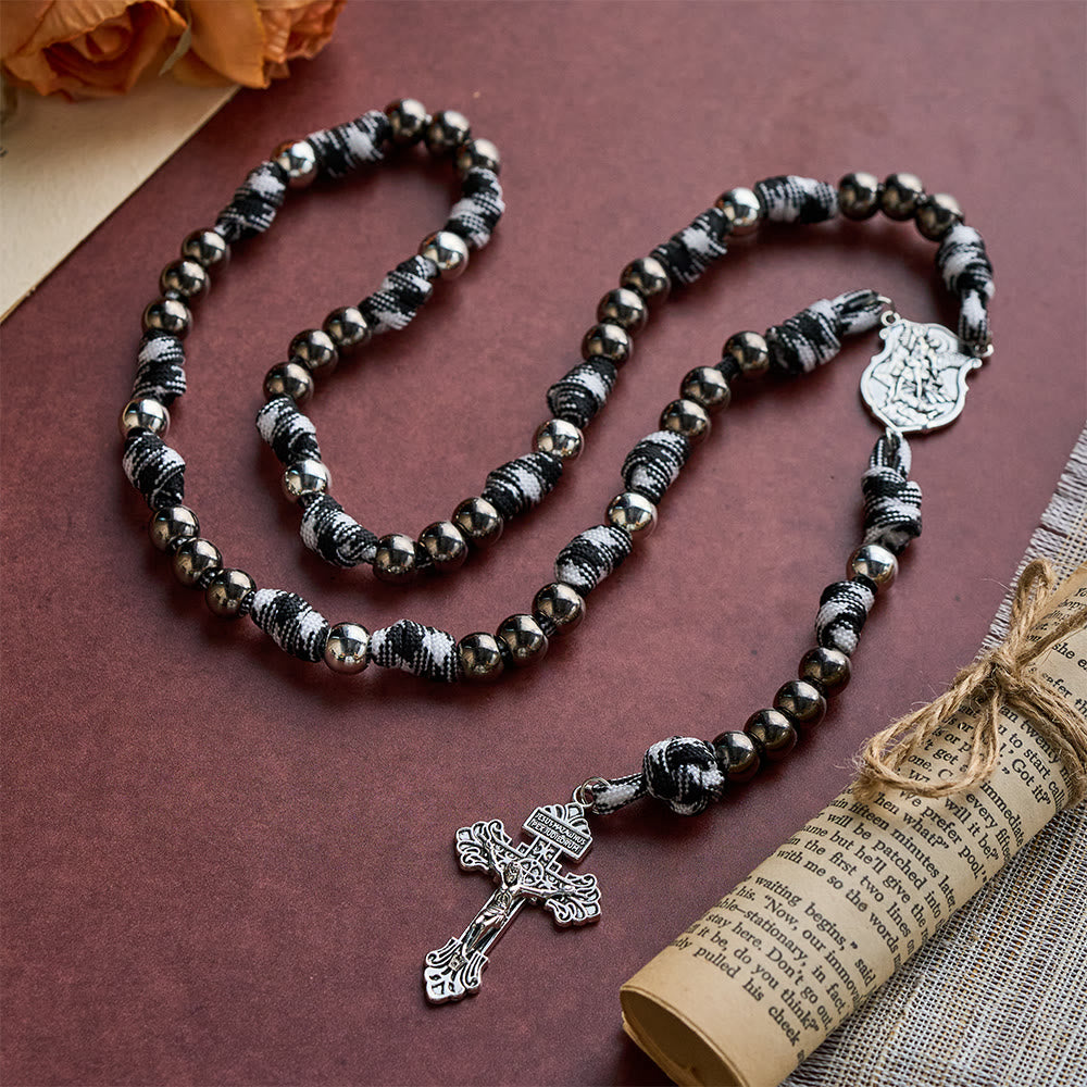 SolaceBeads Durable Paracord Chaplet: Metal Beads with St. Michael &amp; Cross Accents - image 7