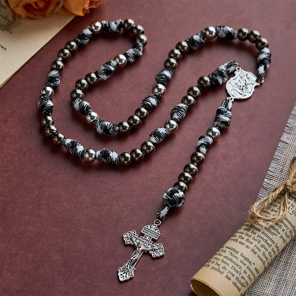 SolaceBeads Durable Paracord Chaplet: Metal Beads with St. Michael &amp; Cross Accents - image 3