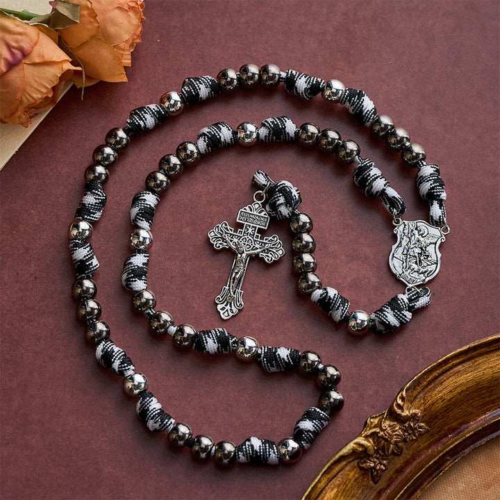 SolaceBeads Durable Paracord Chaplet: Metal Beads with St. Michael &amp; Cross Accents - image 8