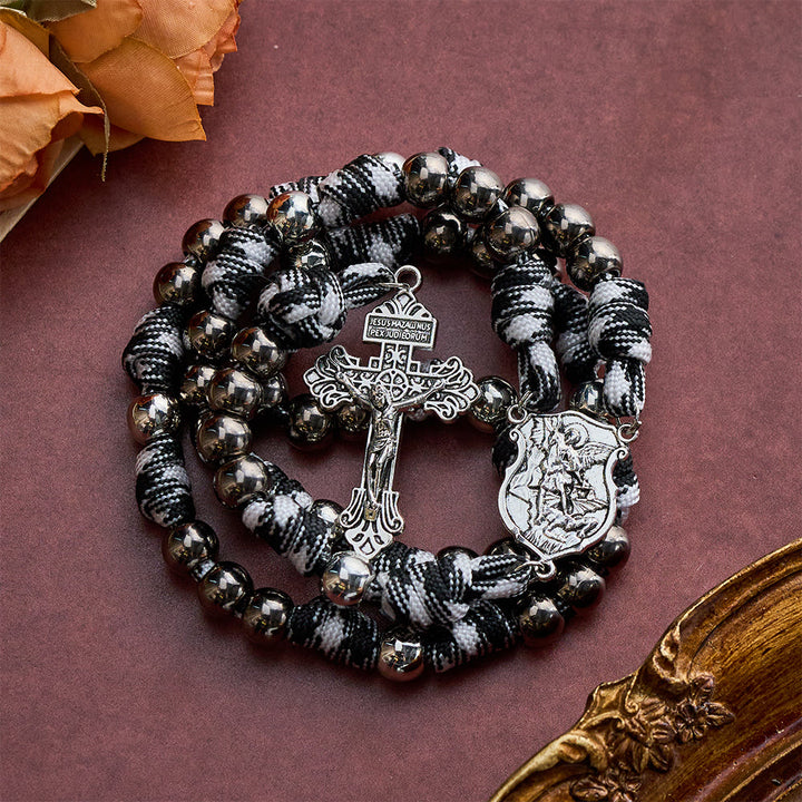 SolaceBeads Durable Paracord Chaplet: Metal Beads with St. Michael &amp; Cross Accents - image 9