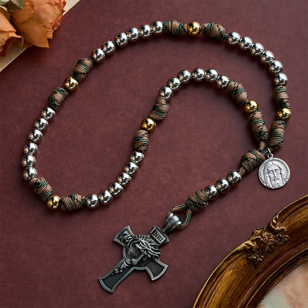 SolaceBeads Silver Tone Beaded Holy Face Devotion Rosary Chaplet: For Courage &amp; Faith - image 7