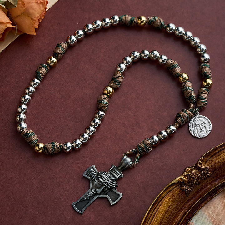 SolaceBeads Silver Tone Beaded Holy Face Devotion Rosary Chaplet: For Courage &amp; Faith - image 7