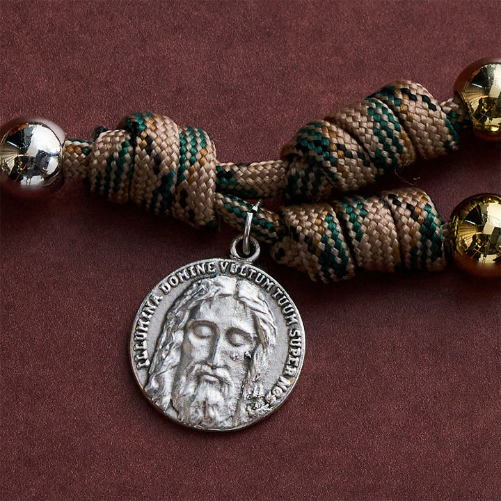 SolaceBeads Silver Tone Beaded Holy Face Devotion Rosary Chaplet: For Courage &amp; Faith - image 3