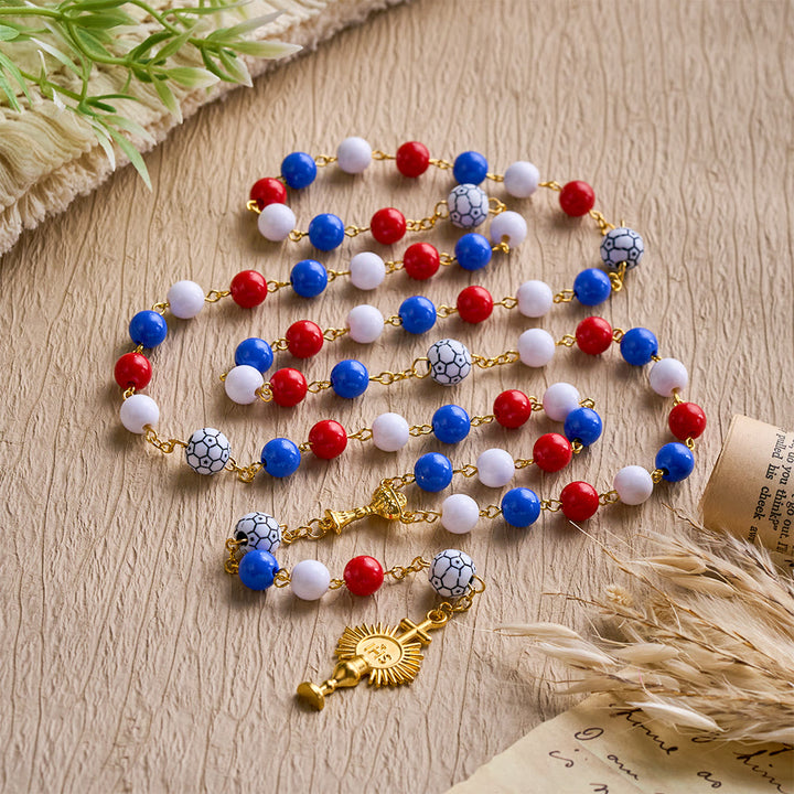 Solacebeads The French Tricolor Beaded Faith Sport Rosary With Golden Chalice: United In Faith - image 8