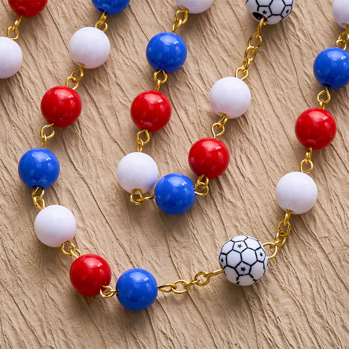 Solacebeads The French Tricolor Beaded Faith Sport Rosary With Golden Chalice: United In Faith - image 2