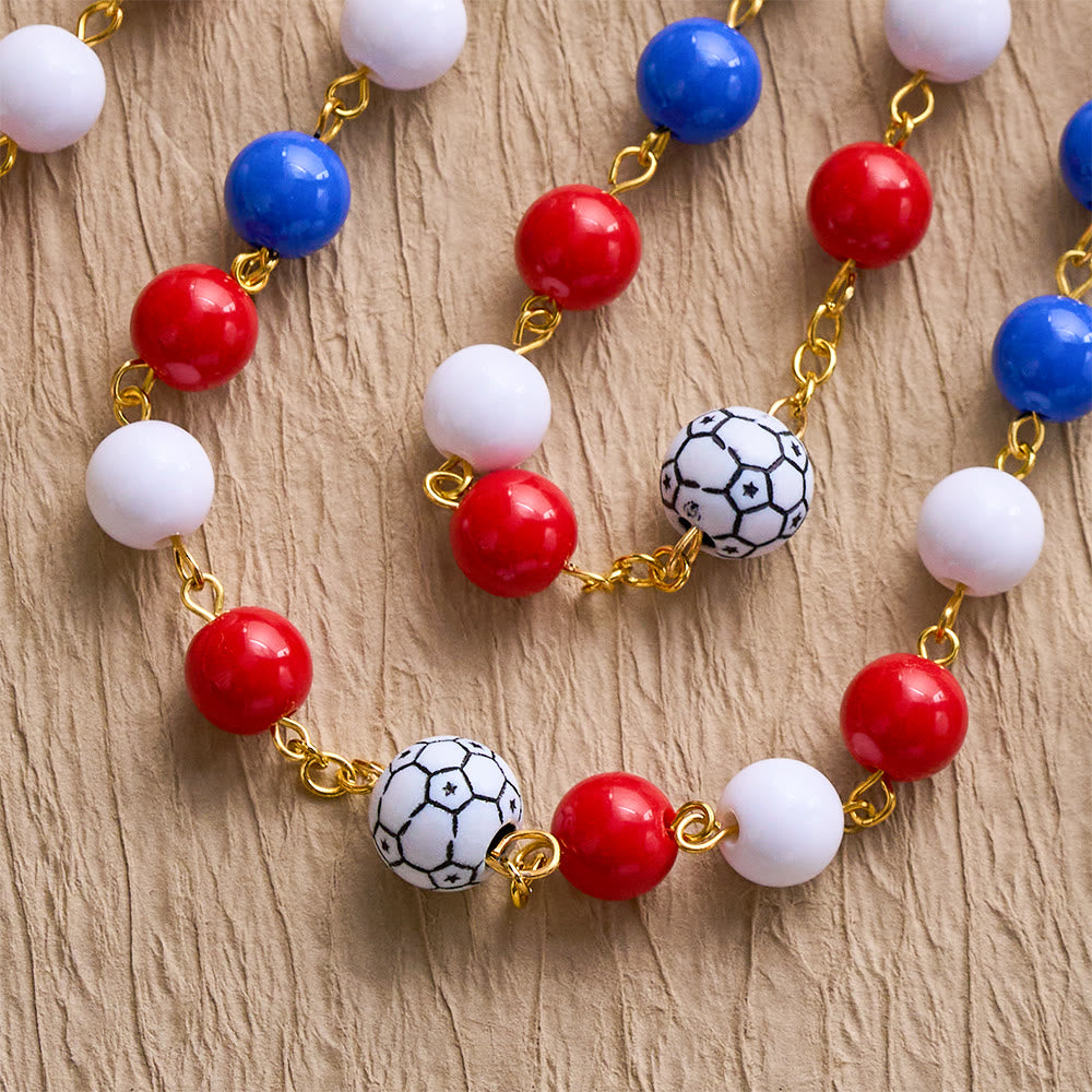 SolaceBeads American Tri-Tone Beaded Sport Rosary With Golden Chalice: For Devotion &amp; Team Pride - image 2