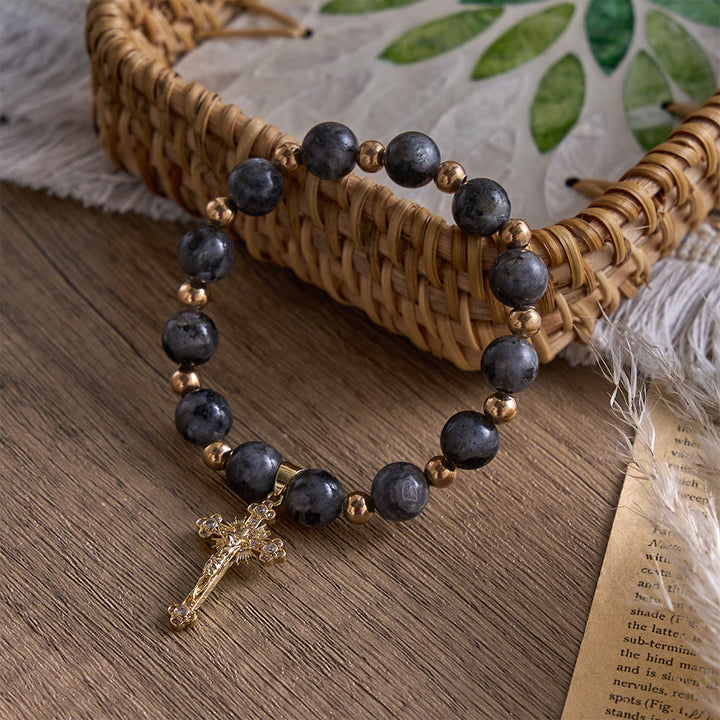 SolaceBeads The Dark Luster Faith Black Flash Bodhi Wood Beads Rosary Bracelet: Rooted in Peace - image 5