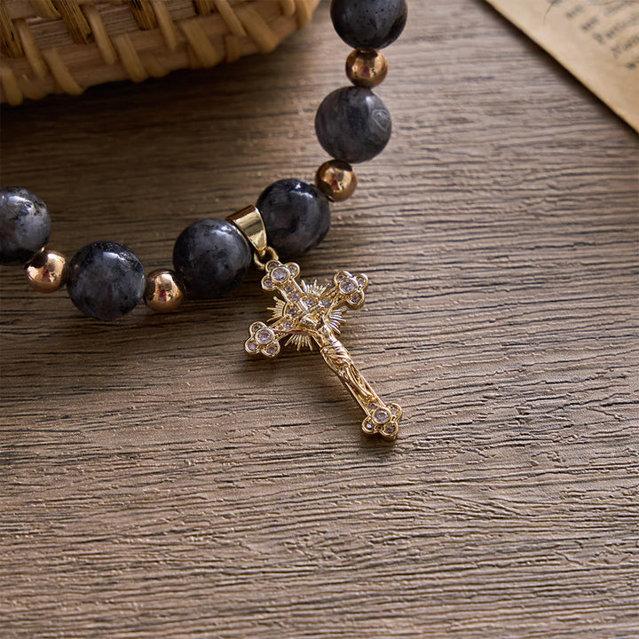 SolaceBeads The Dark Luster Faith Black Flash Bodhi Wood Beads Rosary Bracelet: Rooted in Peace - image 3
