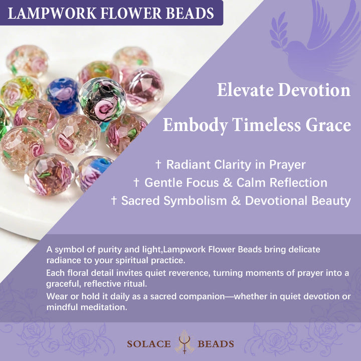 SolaceBeads Black Lampwork Floral Beads Rosary--The Radiant Grace Rosary: Hand-Blown Solace - image 16