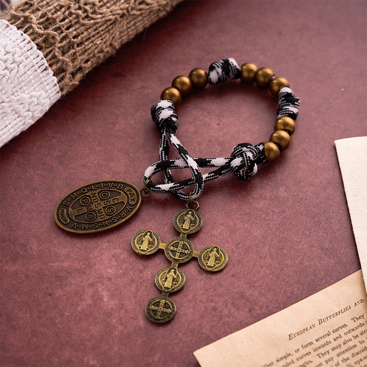 SolaceBeads Antique Bronze Chaplet With St. Benedict Medal &amp; Cross: Protective Devotion - image 2