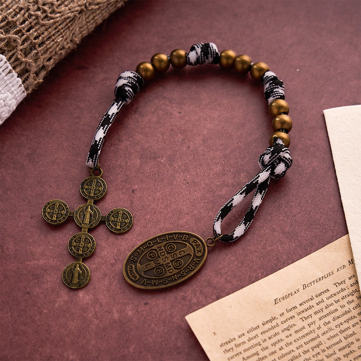 SolaceBeads Antique Bronze Chaplet With St. Benedict Medal &amp; Cross: Protective Devotion - image 3
