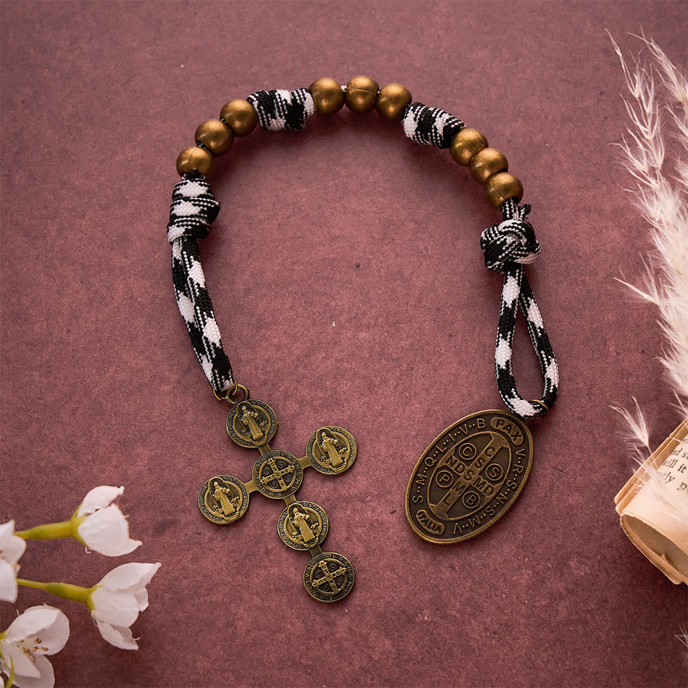 SolaceBeads Antique Bronze Chaplet With St. Benedict Medal &amp; Cross: Protective Devotion - image 6