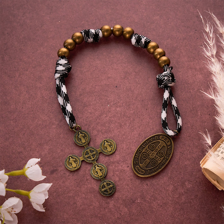 SolaceBeads Antique Bronze Chaplet With St. Benedict Medal &amp; Cross: Protective Devotion - image 6