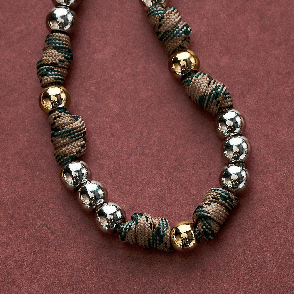 SolaceBeads Handcrafted Two-Tone Rosary, Silver &amp; Gold Beads with Angel Pendant: Guardian Devotion - image 4
