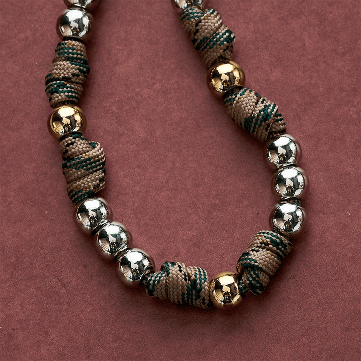 SolaceBeads Handcrafted Two-Tone Rosary, Silver &amp; Gold Beads with Angel Pendant: Guardian Devotion - image 4