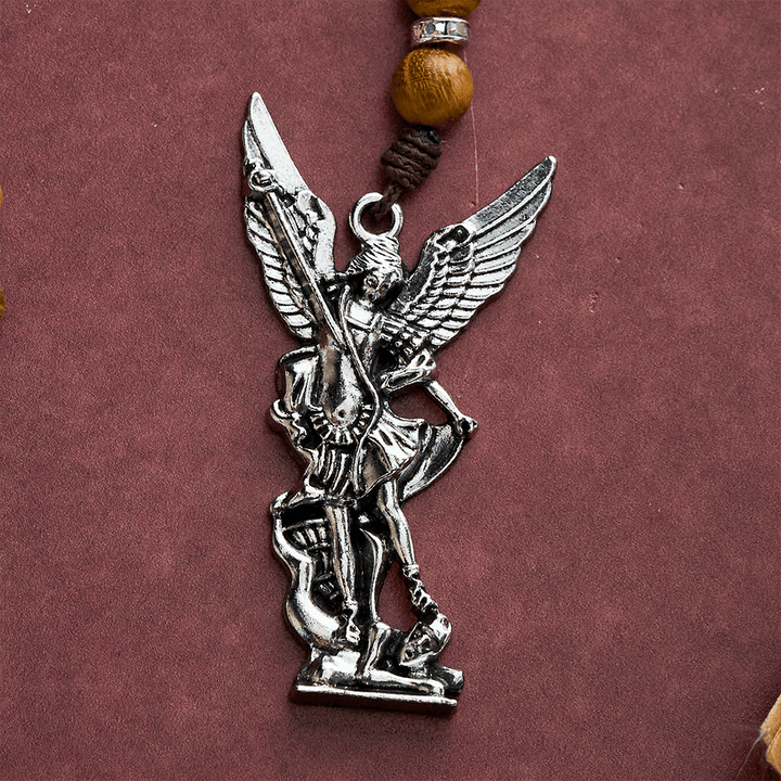 SolaceBeads Sandalwood Rosary Chaplet With Spirit Dove &amp; Archangel Charm: Protective Devotion - image 16