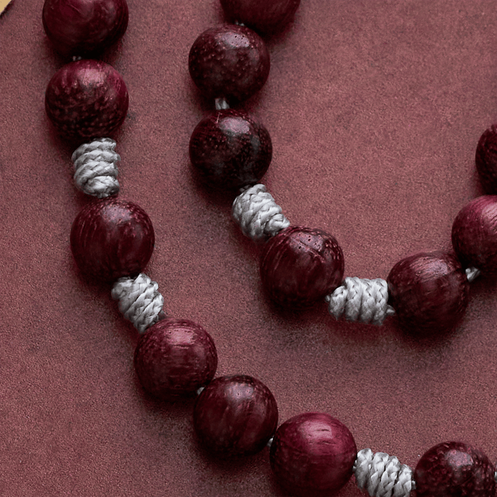 SolaceBeads Purple Sandalwood Rosary Chaplet With Archangel Medal &amp; Charm: Guardian Devotion - image 4