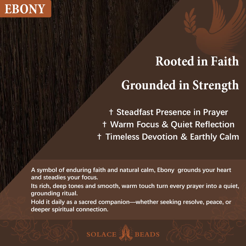 SolaceBeads 15/20 Decade Ebony Wood Rosary With St. Benedict Medals &amp; Crucifix: Protective Strength - image 11
