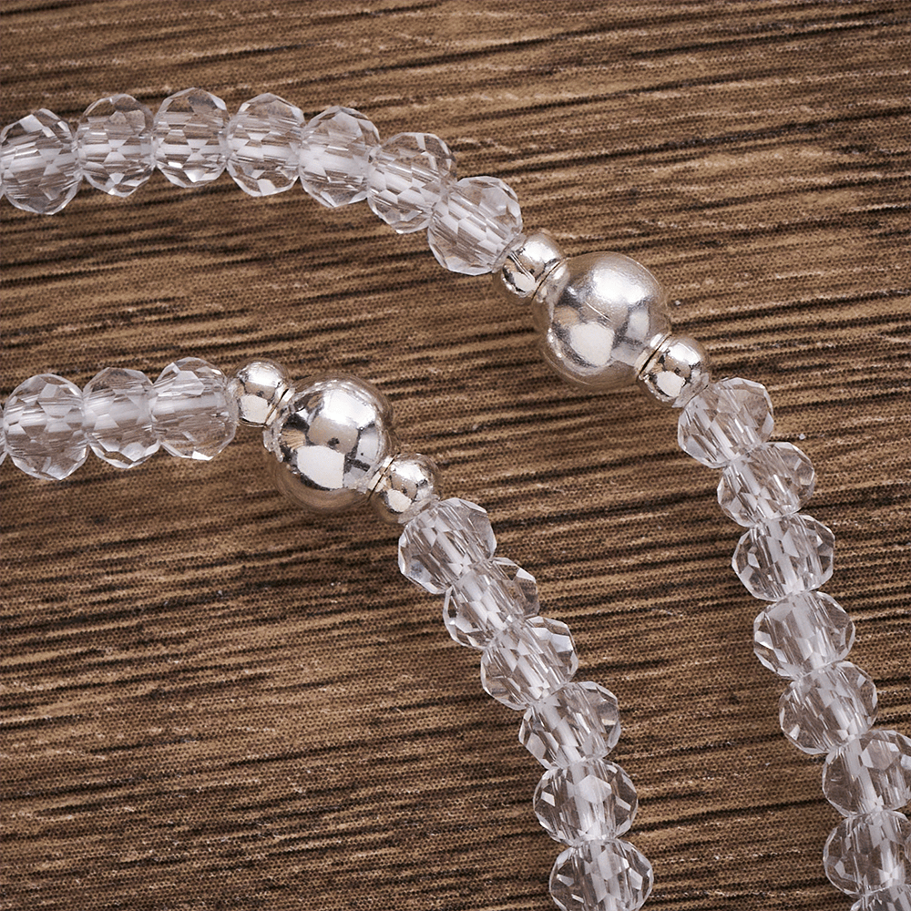 SolaceBeads Clear Crystal Rosary Bracelet With Rhinestone Studded Cross: Sparkling Devotion - image 3
