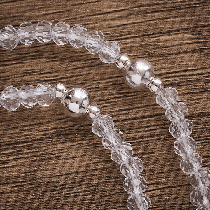 SolaceBeads Clear Crystal Rosary Bracelet With Rhinestone Studded Cross: Sparkling Devotion - image 3