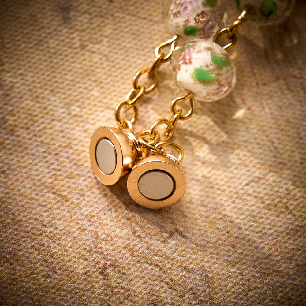 SolaceBeads Floral Lampwork Car Rosary With Rose &amp; Magnetic Clasp: Romantic Grace - image 7