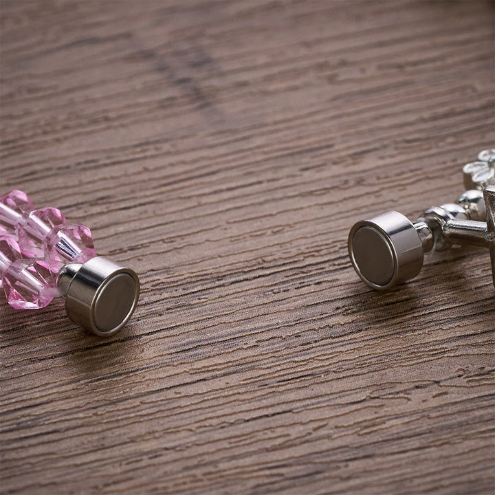 SolaceBeads Faceted Pink Crystal Bracelet: Gentle Devotion with Immaculate Heart Medal &amp; Crucifix - image 5