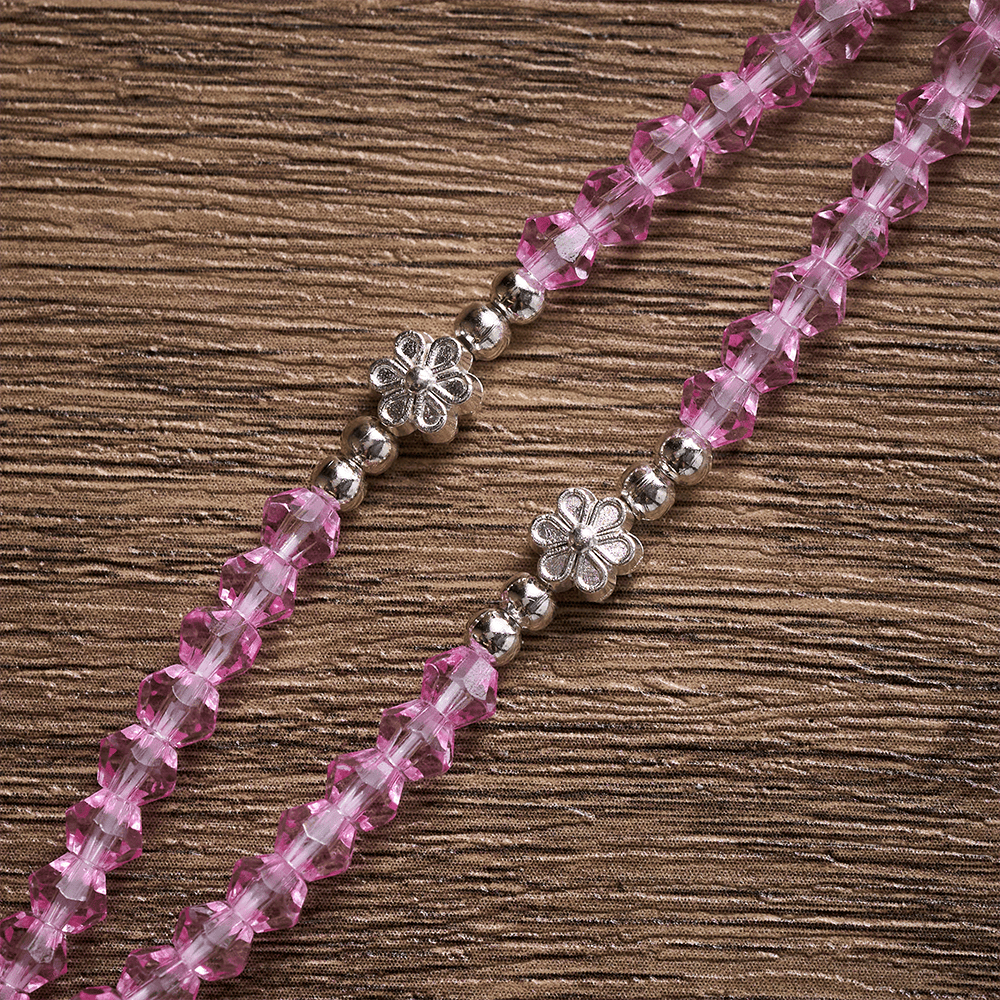 SolaceBeads Faceted Pink Crystal Bracelet: Gentle Devotion with Immaculate Heart Medal &amp; Crucifix - image 2