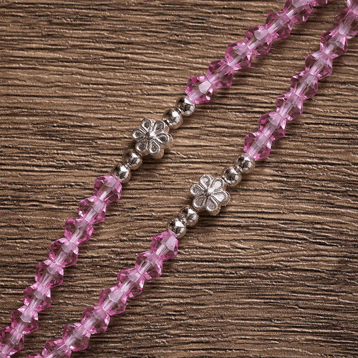 SolaceBeads Faceted Pink Crystal Bracelet: Gentle Devotion with Immaculate Heart Medal &amp; Crucifix - image 2