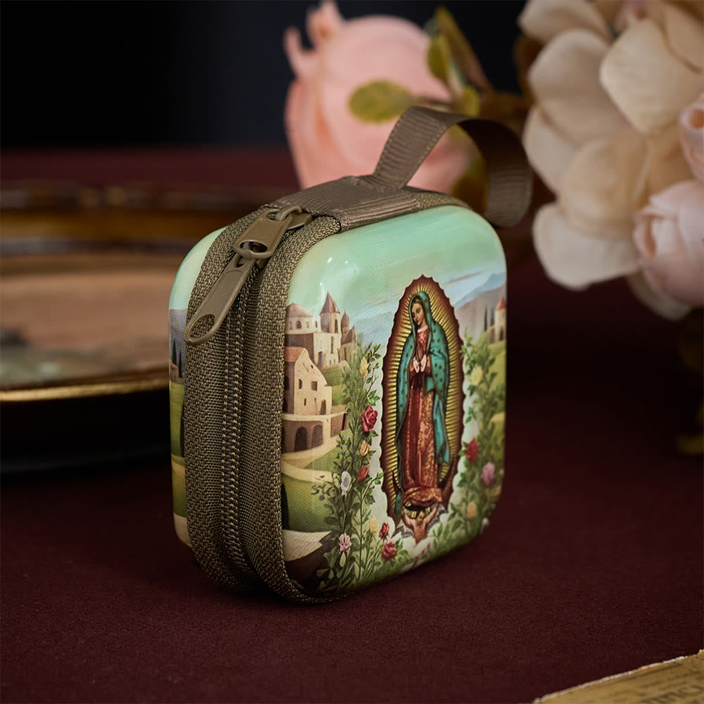 SolaceBeads Rosary Case With Assorted Holy Art Prints, Zippered Protective Holder: Sacred Storage - image 1