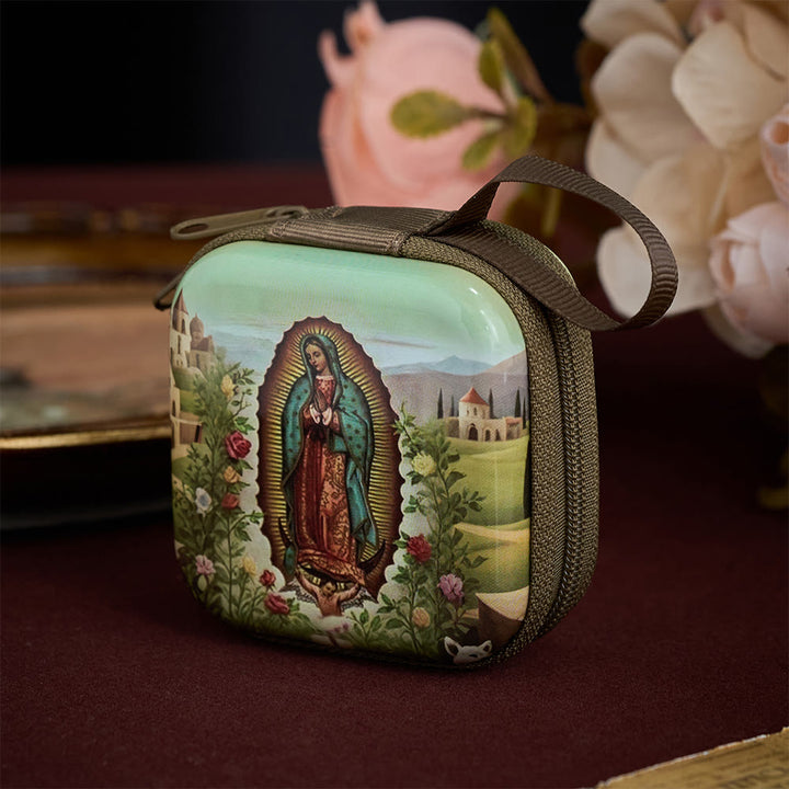 SolaceBeads Rosary Case With Assorted Holy Art Prints, Zippered Protective Holder: Sacred Storage - image 2