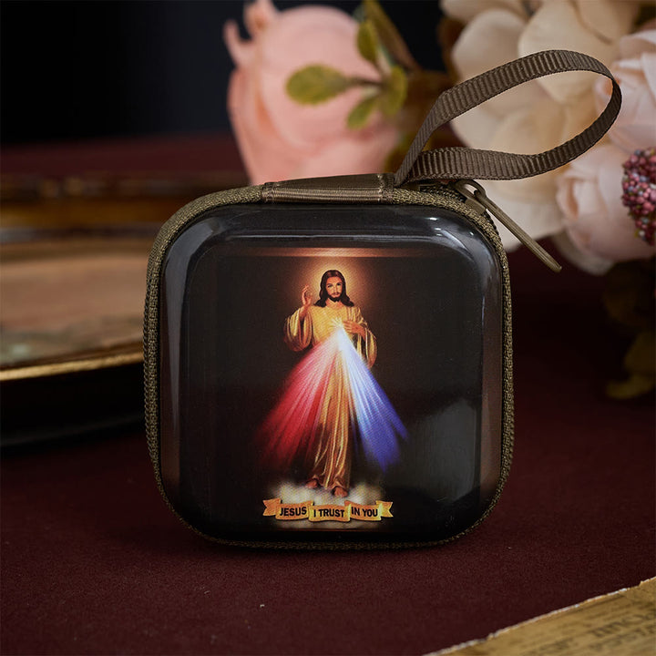 SolaceBeads Rosary Case With Assorted Holy Art Prints, Zippered Protective Holder: Sacred Storage - Divine Mercy Jesus - image 12