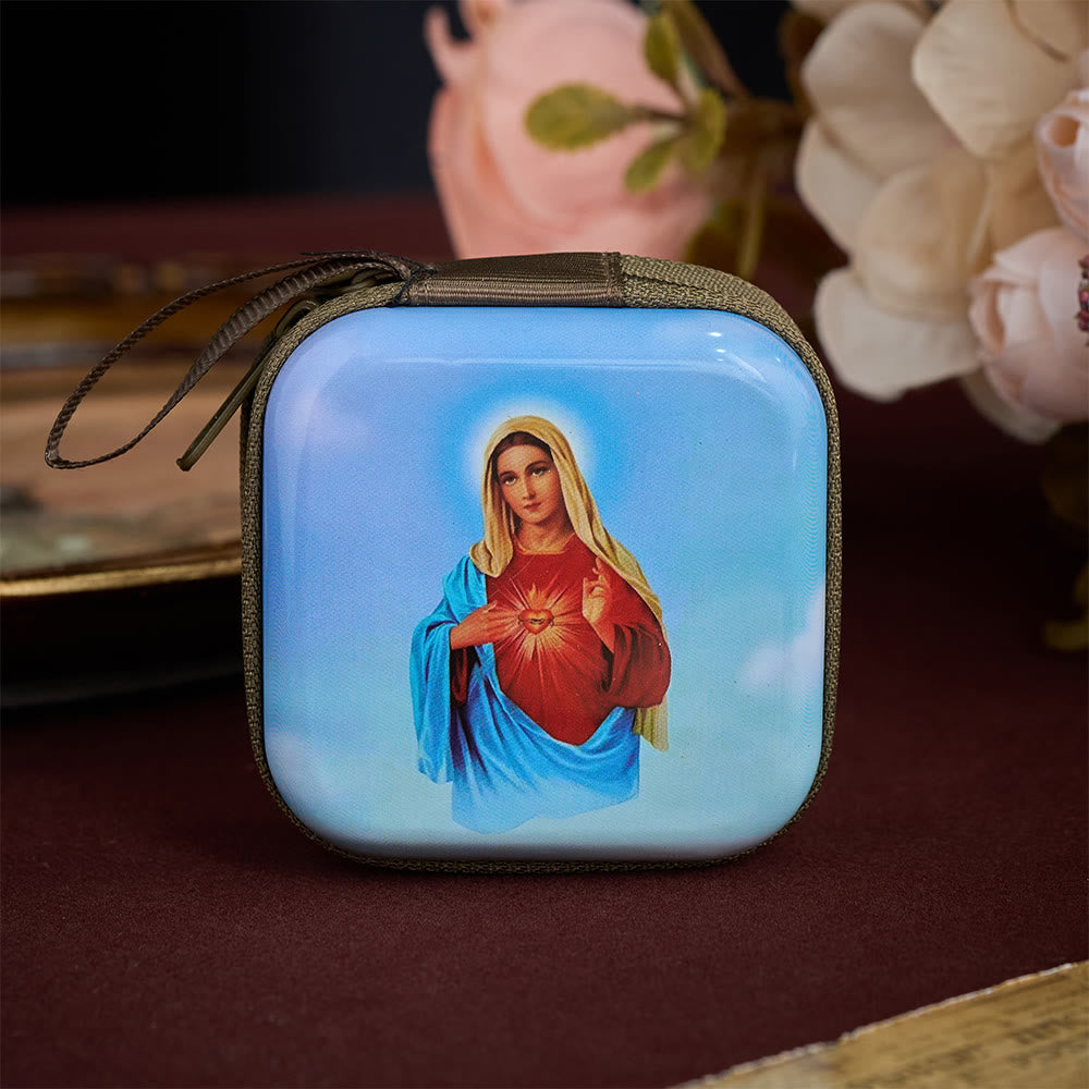 SolaceBeads Rosary Case With Assorted Holy Art Prints, Zippered Protective Holder: Sacred Storage - Immaculate Heart of Mary - image 10