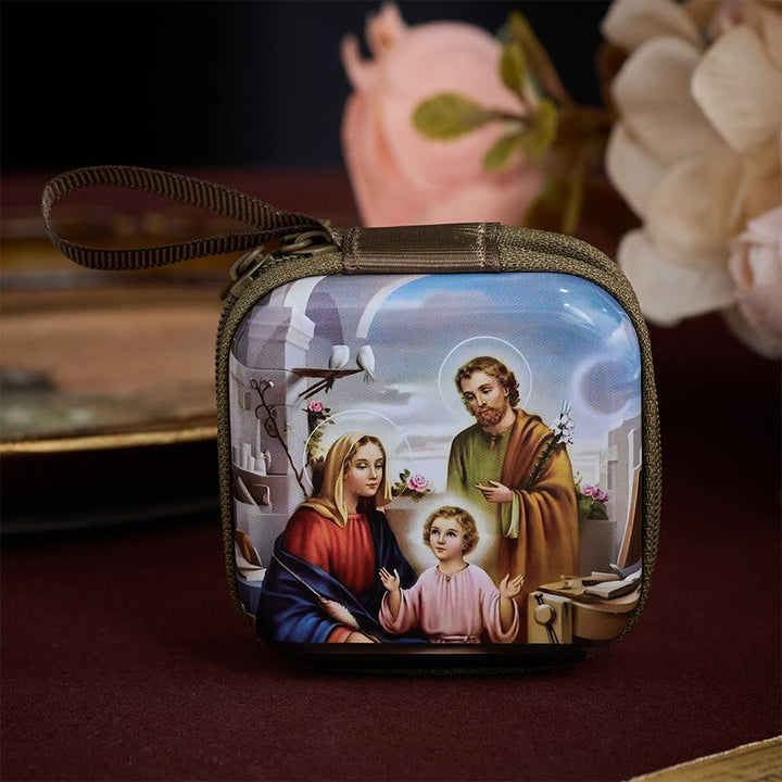 SolaceBeads Rosary Case With Assorted Holy Art Prints, Zippered Protective Holder: Sacred Storage - The Holy Family - image 15