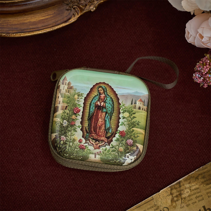 SolaceBeads Rosary Case With Assorted Holy Art Prints, Zippered Protective Holder: Sacred Storage - image 4