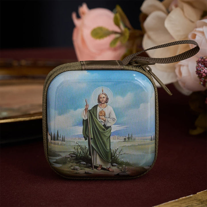 SolaceBeads Rosary Case With Assorted Holy Art Prints, Zippered Protective Holder: Sacred Storage - St. Jude Thaddeus - image 14
