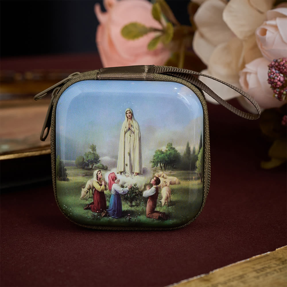 SolaceBeads Rosary Case With Assorted Holy Art Prints, Zippered Protective Holder: Sacred Storage - Our Lady of Fatima - image 7