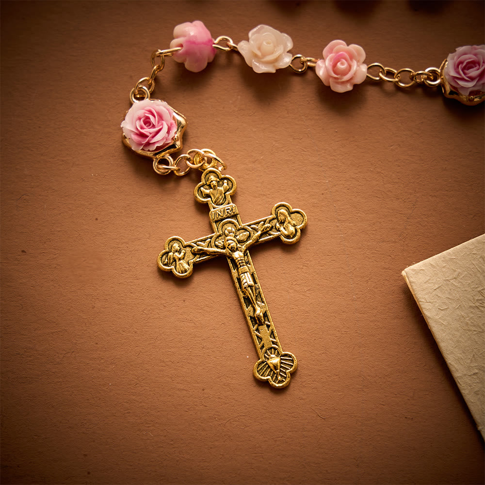 Solacebeads Carved Rose Artistic Rosary: Gentle Devotion With Miraculous Medal &amp; Crucifix - image 5