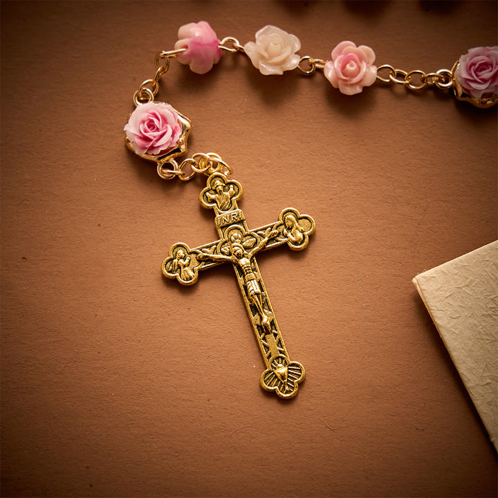 Solacebeads Carved Rose Artistic Rosary: Gentle Devotion With Miraculous Medal &amp; Crucifix - image 5