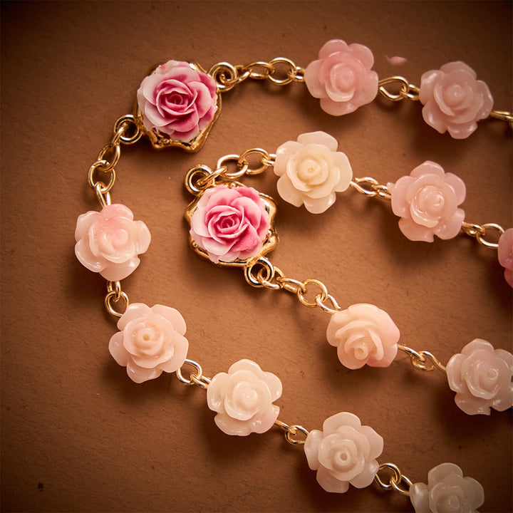 Solacebeads Carved Rose Artistic Rosary: Gentle Devotion With Miraculous Medal &amp; Crucifix - image 2