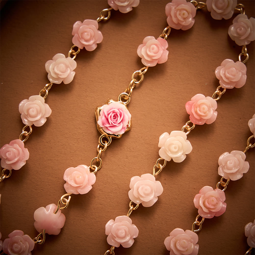 Solacebeads Carved Rose Artistic Rosary: Gentle Devotion With Miraculous Medal &amp; Crucifix - image 3